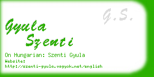 gyula szenti business card